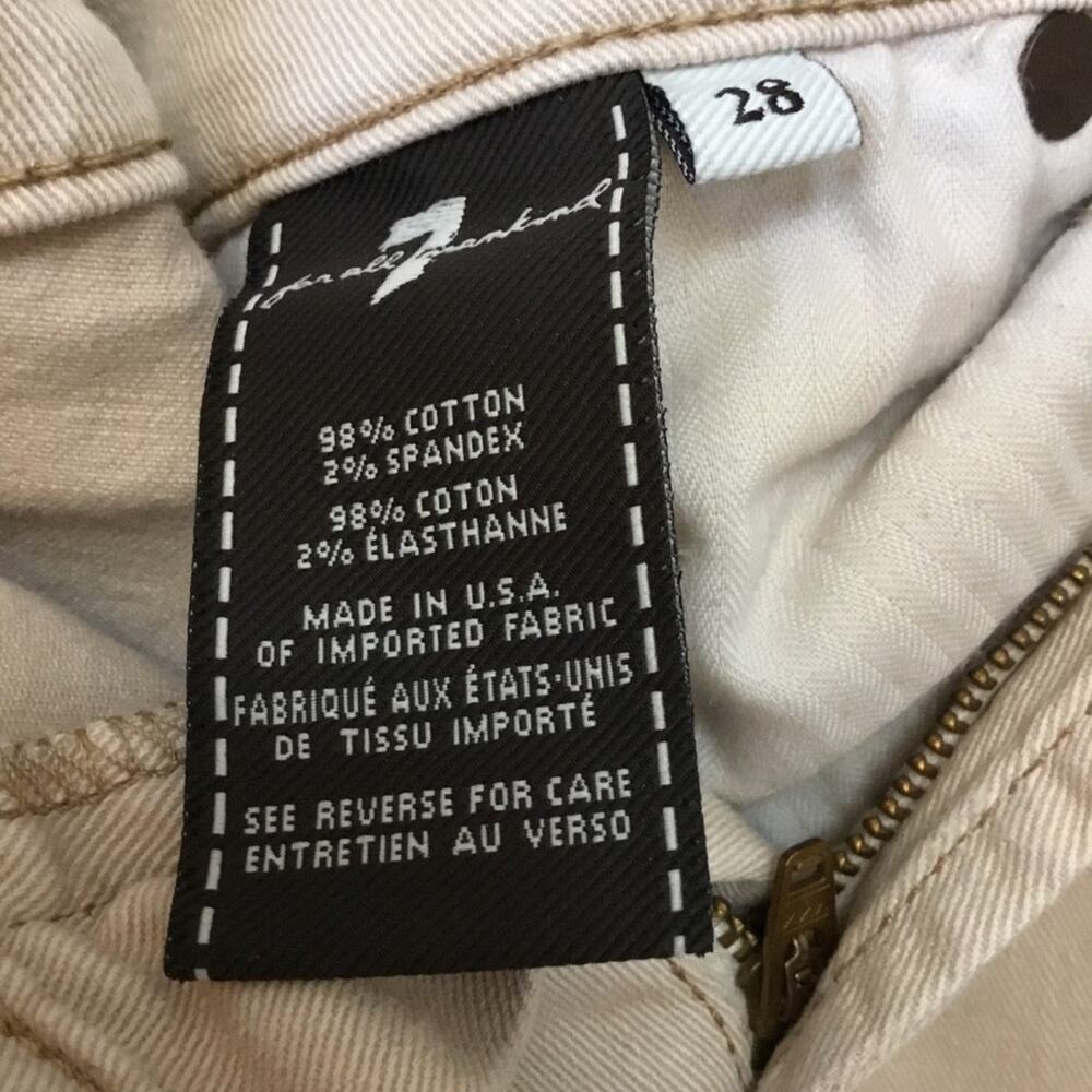 7 For All Mankind Beige Skinny Crop & Roll Jeans - Picture 3 of 11
